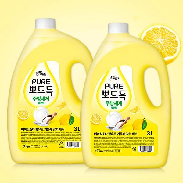 피죤 퓨어 뽀드득 주방세제 레몬향 3L 2개